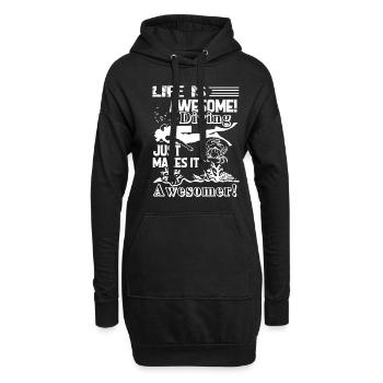 Diving Makes Life Better - Hoodie Dress - black - Front