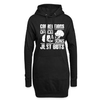 Corrections Officer No Guns Just Guts - Hoodie Dress - black - Front