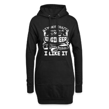 Engineer I am Crazy Because I Like It - Hoodie Dress - black - Front