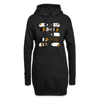 10 Meerschweinchen - Hoodie-Kleid - Schwarz - Vorne