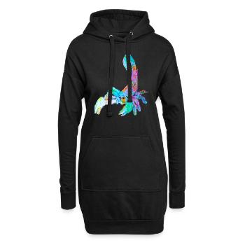 Bunter Skorpion - Hoodie-Kleid - Schwarz - Vorne