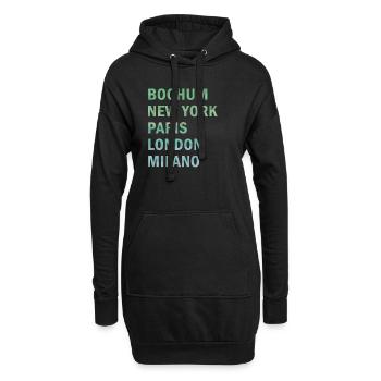 Metropole Bochum - Hoodie-Kleid - Schwarz - Vorne