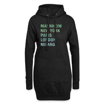 Metropole Mannheim - Hoodie-Kleid - Schwarz - Vorne