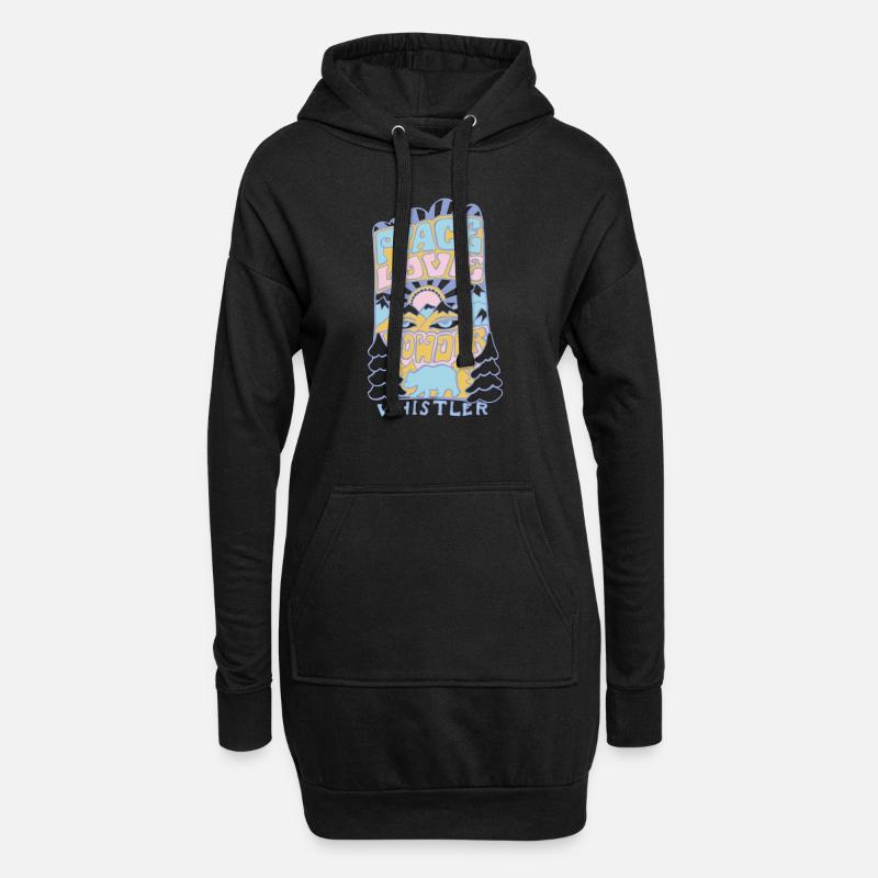 Friedensliebespuder - Hoodie-Kleid - Schwarz