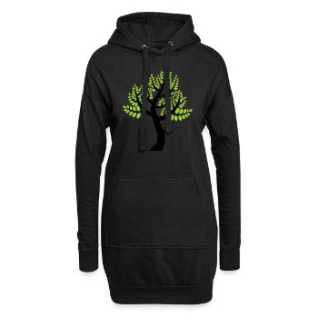 Natur - Hoodie-Kleid - Schwarz - Vorne