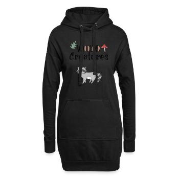 raton laveur nature patrie forêt animal - Sweat-shirt à capuche long Femme - noir - Devant