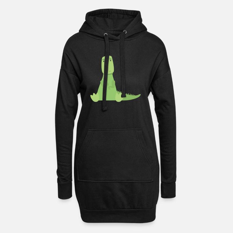 T-Rex - Hoodie-Kleid - Schwarz