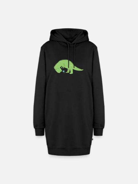 T-Rex - Hoodie-Kleid - Schwarz