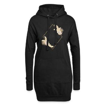 Pampasgras Raute Design Idee - Hoodie-Kleid - Schwarz - Vorne