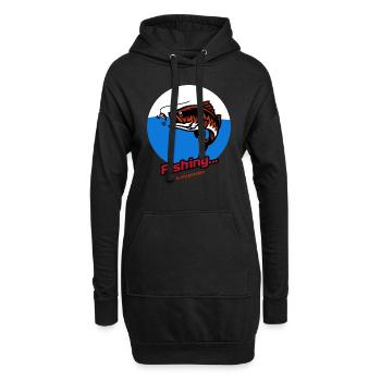 Fishing...is my passion - Hoodie-Kleid - Schwarz - Vorne