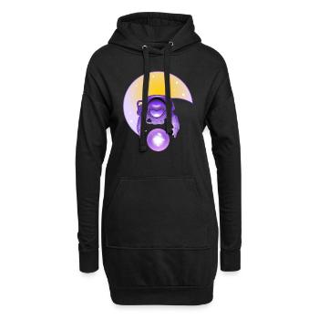 Eine neue Galaxie erkunden - Hoodie-Kleid - Schwarz - Vorne