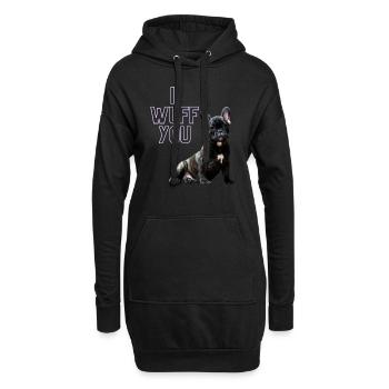i wUFF yOU - Hoodie-Kleid - Schwarz - Vorne