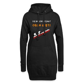 Sie haben gesagt oben gibts Kaiserschmarrn - Hoodie-Kleid - Schwarz - Vorne