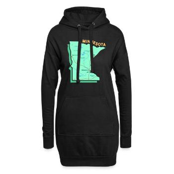 Karte von Minnesota Design für stolze Minnesotaner - Hoodie-Kleid - Schwarz - Vorne
