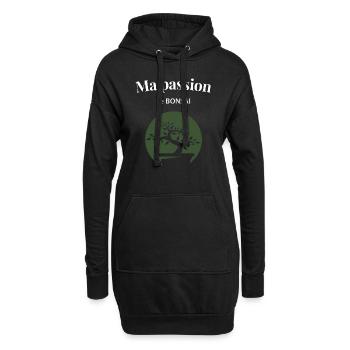 Ma passion le bonsaï - Sweat-shirt à capuche long Femme - noir - Devant