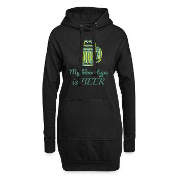 Mon groupe sanguin est la bière - Sweat-shirt à capuche long Femme - noir - Devant