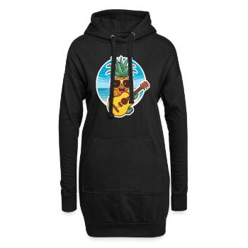 Ukulele Pineapple - Hoodie-Kleid - Schwarz - Vorne