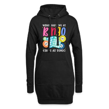 What happens at bingo, stays at bingo | Bingo - Hoodie-Kleid - Schwarz - Vorne