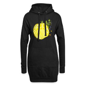 Sommer - Hoodie-Kleid - Schwarz - Vorne