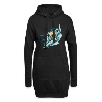 Wassersport - Hoodie-Kleid - Schwarz - Vorne