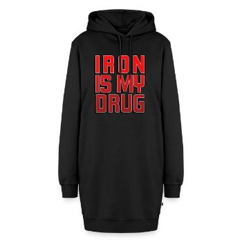 Iron is my drug 2 - Hoodie-Kleid - Schwarz - Vorne