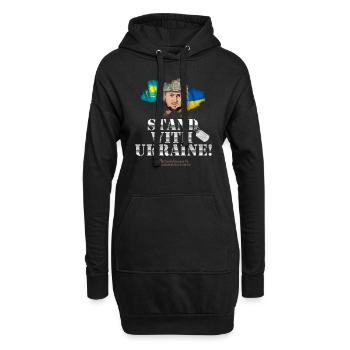 Ukraine Kazakhstan - Sweat-shirt à capuche long Femme - noir - Devant