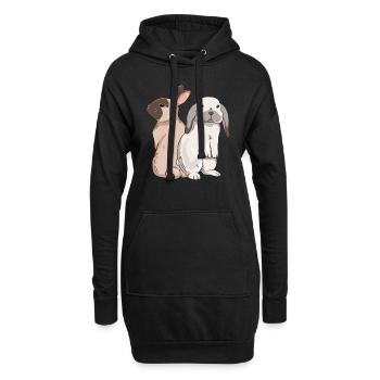 Conception de lapin mignon pour les propriétaires de lapins - Sweat-shirt à capuche long Femme - noir - Devant