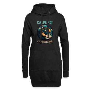 Carpe Koi - Sweat-shirt à capuche long Femme - noir - Devant