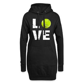 Tennis amour - Sweat-shirt à capuche long Femme - noir - Devant