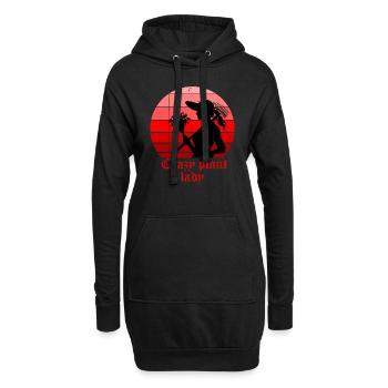 Crazy plant lady, leidenschaftliche Gärtnerin - Hoodie-Kleid - Schwarz - Vorne
