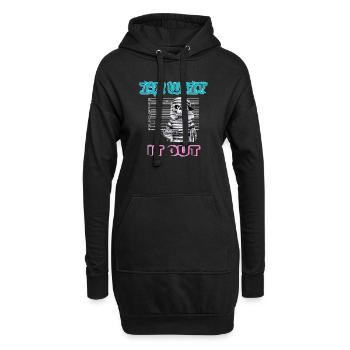 Ich warte es ab - Hoodie-Kleid - Schwarz - Vorne