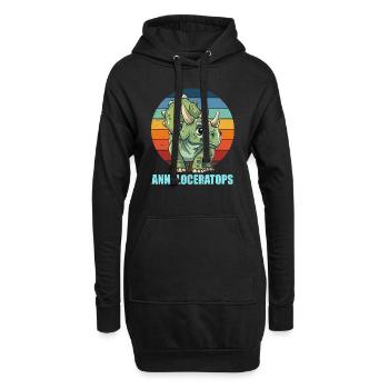 Annaloceratops Anna Triceratops - Hoodie-Kleid - Schwarz - Vorne