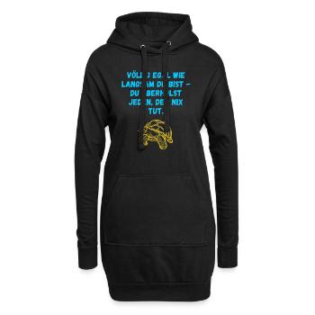 Völlig egal wie langsam Du bist... (Schildkröte) - Hoodie-Kleid - Schwarz - Vorne