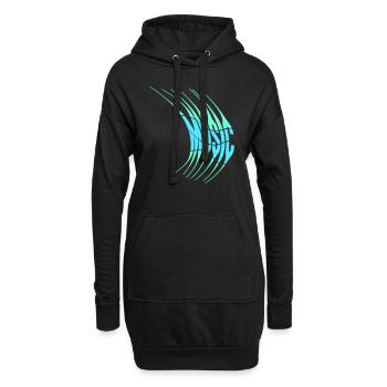 Musique Grattes Fissures Lignes Musique Amour Texte Citation - Sweat-shirt à capuche long Femme - noir - Devant