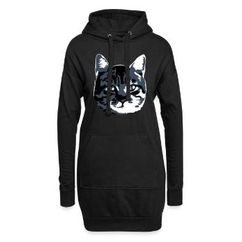 Katze Realistisch Haustier Süß Niedlich Kätzchen - Hoodie-Kleid - Schwarz - Vorne