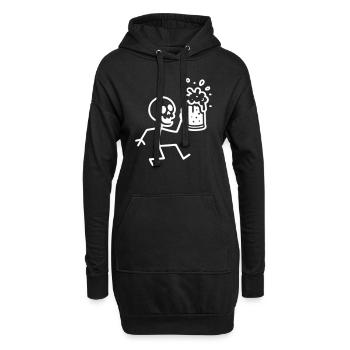 Squelette Bière Drôle - Sweat-shirt à capuche long Femme - noir - Devant