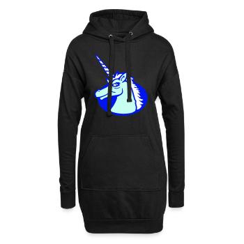 Licorne Trou de sol Drôle Cool Guy Bande dessinée Dessin animé - Sweat-shirt à capuche long Femme - noir - Devant