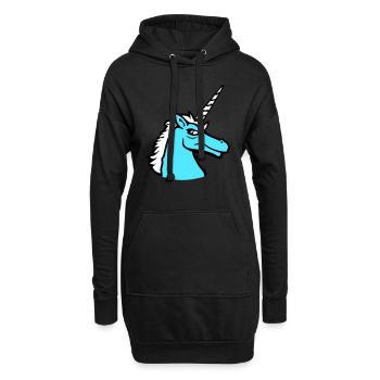 Licorne Cool Guy Sourire Maléfique Cheval de dessin animé - Sweat-shirt à capuche long Femme - noir - Devant