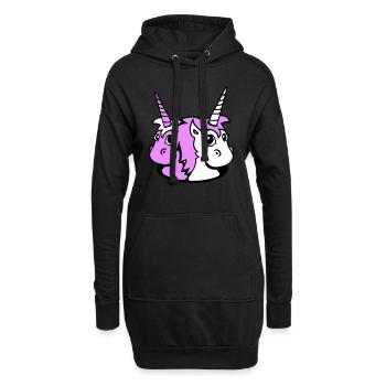 2 Unicorn Girl Team Amis mignons du trou du fond - Sweat-shirt à capuche long Femme - noir - Devant
