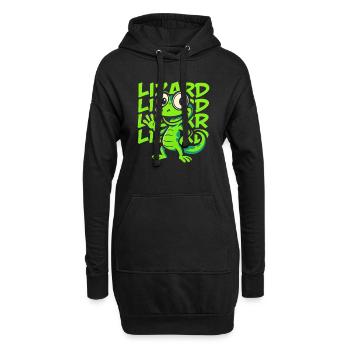 Funny Cartoon Gecko – Tendance Reptile Vert - Sweat-shirt à capuche long Femme - noir - Devant