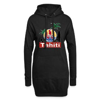 tahiti - Sweat-shirt à capuche long Femme - noir - Devant