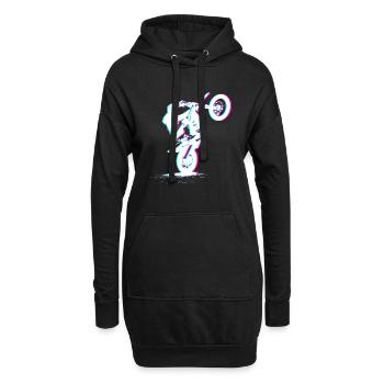Motorcross 3D Motorradsport - Hoodie-Kleid - Schwarz - Vorne