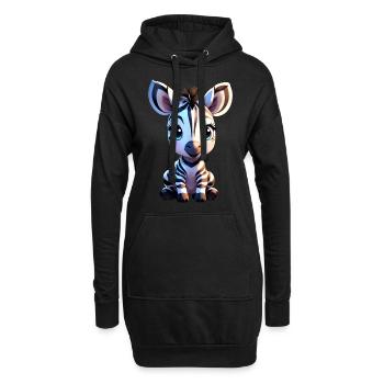 Niedliches Baby Zebra freigestellt - Hoodie-Kleid - Schwarz - Vorne