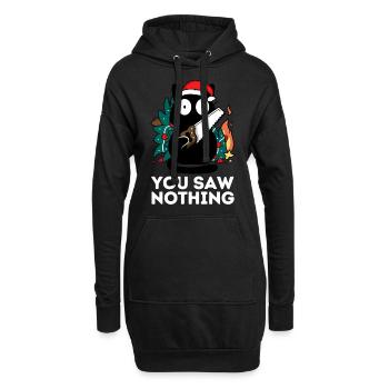 Weihnachten - Du hast nichts gesehen - Katzentannenbaum - Hoodie-Kleid - Schwarz - Vorne