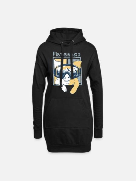 Pistensau - Piste Ski fahren Snowboard Skiurlaub - Hoodie-Kleid - Schwarz
