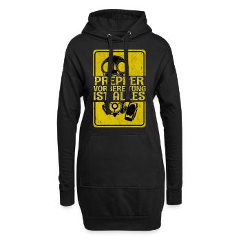 Prepper - Hoodie-Kleid - Schwarz - Vorne