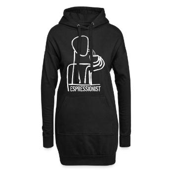 Espressionist - Espresso - Kaffee trinken - Hoodie-Kleid - Schwarz - Vorne