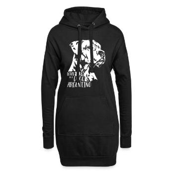 Aimé par un chien Dogo Argentino disant Wilsigns - Sweat-shirt à capuche long Femme - noir - Devant