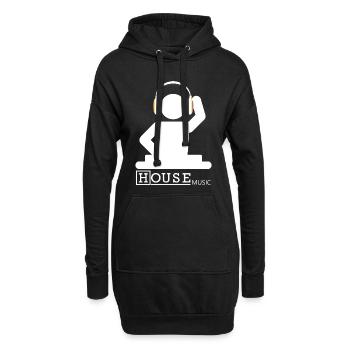 House Music - Hoodie-Kleid - Schwarz - Vorne