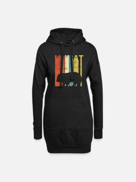 Retro Wombat Beuteltier Australien Spruch Geschenk - Hoodie-Kleid - Schwarz